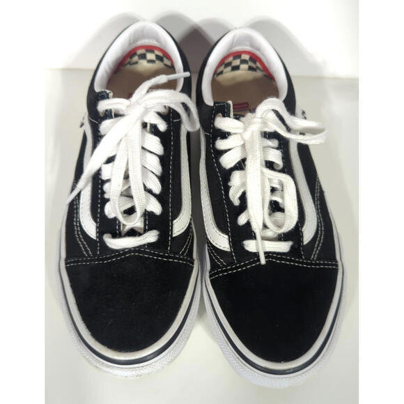 Vans Old Skool Mens Sneakers 6 Black Suede Canvas Lace Up Skateboard Shoes Skate - Picture 2 of 9